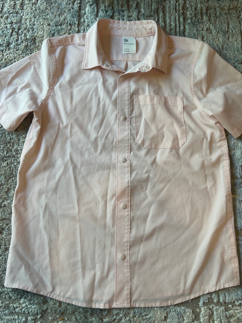 Boys' Light Pink Short-Sleeve Snap Down Shirt